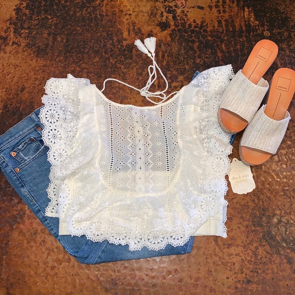 Altar'd State Tops - NWT Altar'd State Ivory Eyelet Etta Top